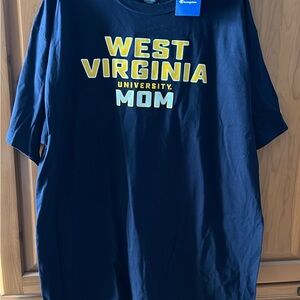 Champion West Virginia University Mom T-Shirt - Blue and Yellow